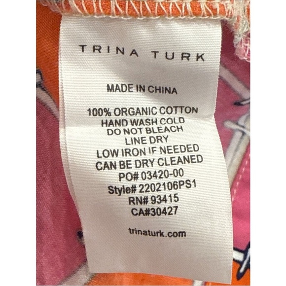 Trina Turk Pink and Orange Geometric Tank Top - Picture 10 of 11